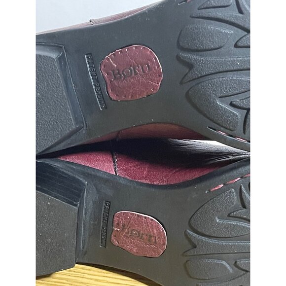 Born Red Leather Ankle Boots With Zip Closure Womens Size 7 US 38 EU - Picture 12 of 13